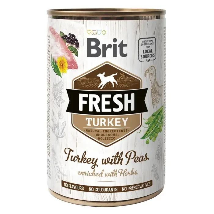 Влажный корм для собак Brit Fresh Turkey with Peas 400 г индейка