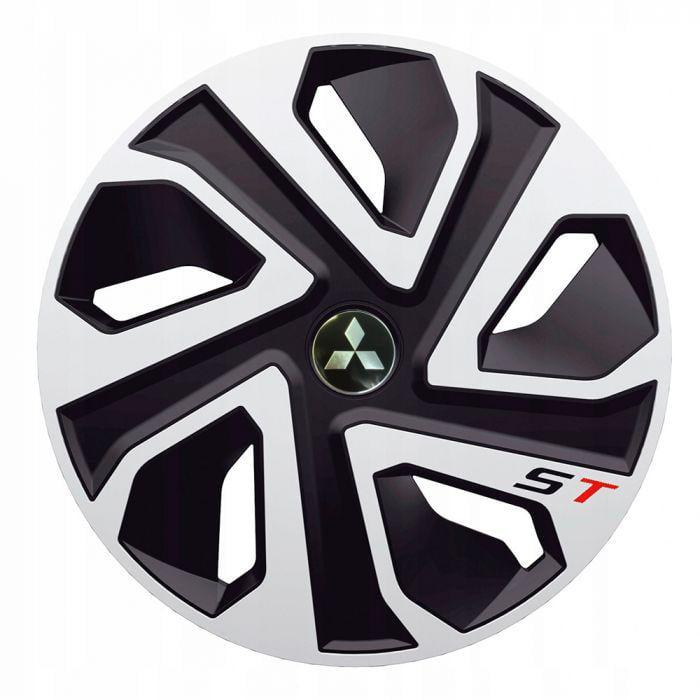 Ковпаки для коліс J-TEC ST Silver/Black R13 з логотипом Mitsubishi 4 шт.