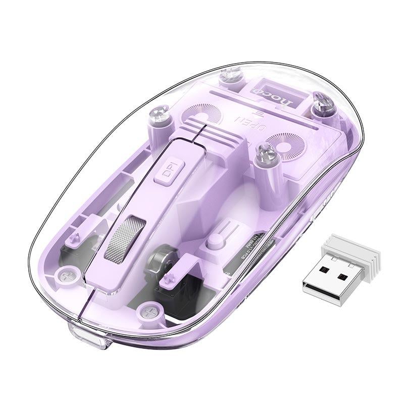 Комп'ютерна мишка бездротова Hoco Mysterious dual-mode silent wireless mouse GM29 Фіолетовий (22562494)