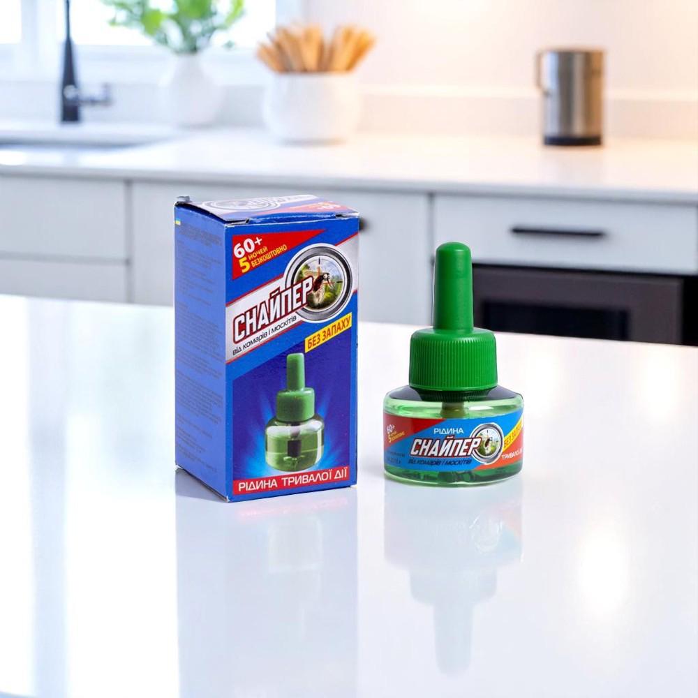 Жидкость для фумигатора от комаров Снайпер 60+5 ночей 33 мл Синий - фото 6