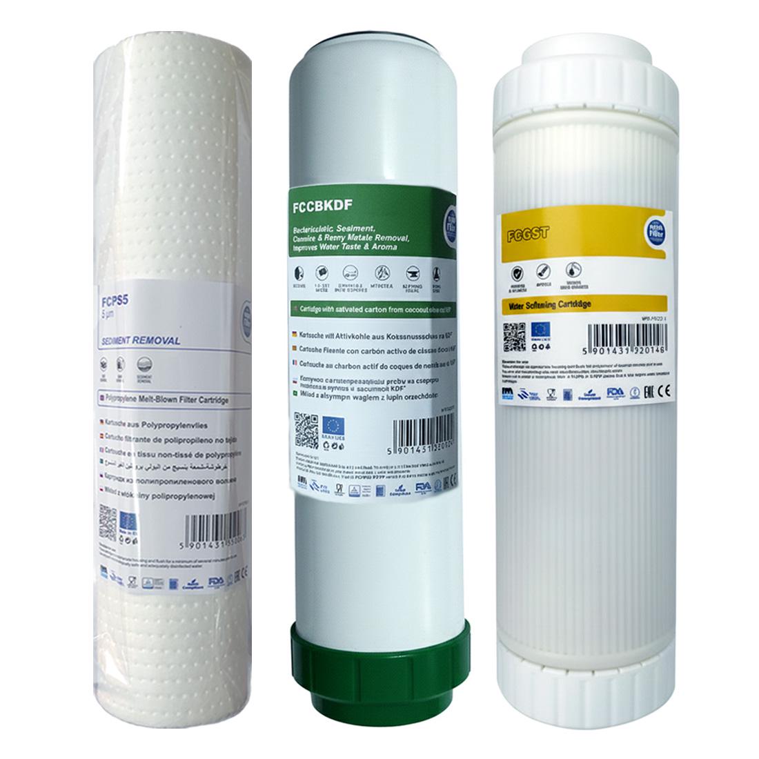 Набір картриджів Aquafilter кокосове активоване вугілля зниження жорсткості (2200187)