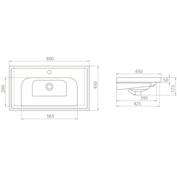 Раковина Cerastyle Frame 80 см - фото 2