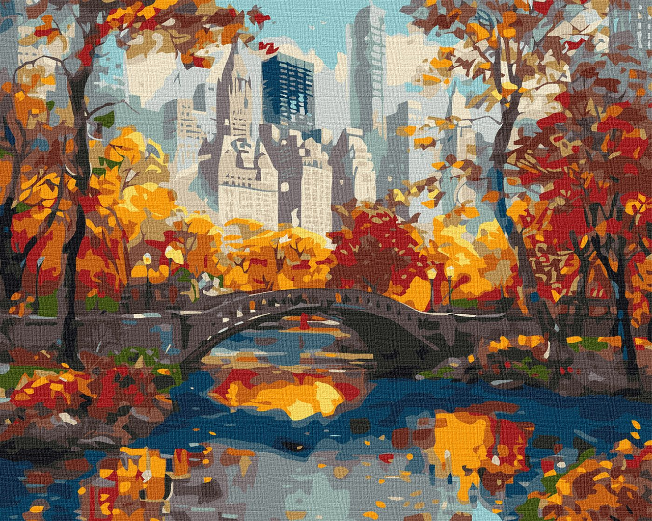 Картина за номерами Ідейка Золотий Центральний парк Нью-Йорк 40х50 см (KHO3656)