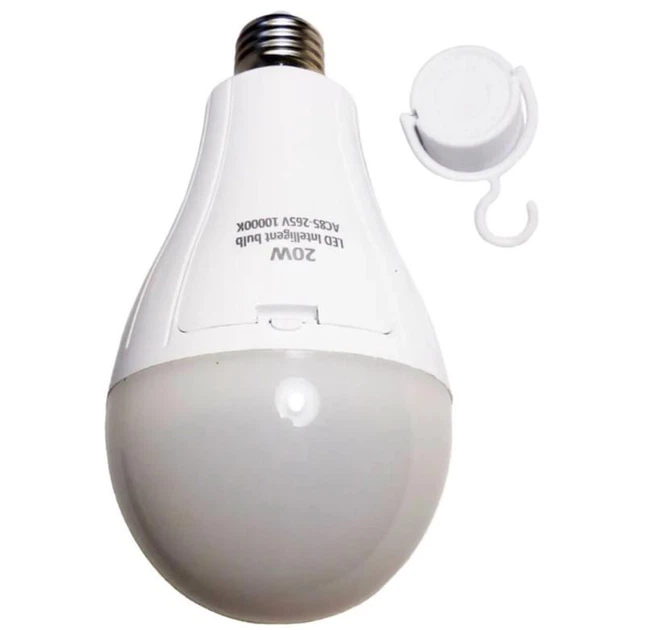 Лампочка светодиодная аварийная Rainberg P920 20 Вт с колпачком аккумуляторная Белый (GR-05312)