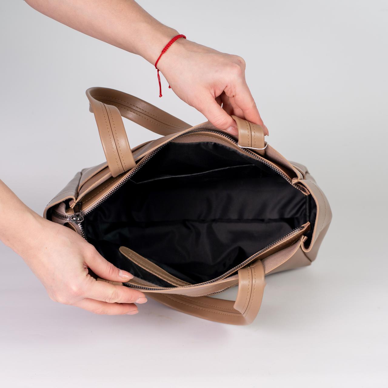 Сумка женская шоппер из экокожи XENIA №61-24 Светло-коричневый - фото 3 Сумка женская шоппер из экокожи XENIA №61-24 Светло-коричневый - фото 3