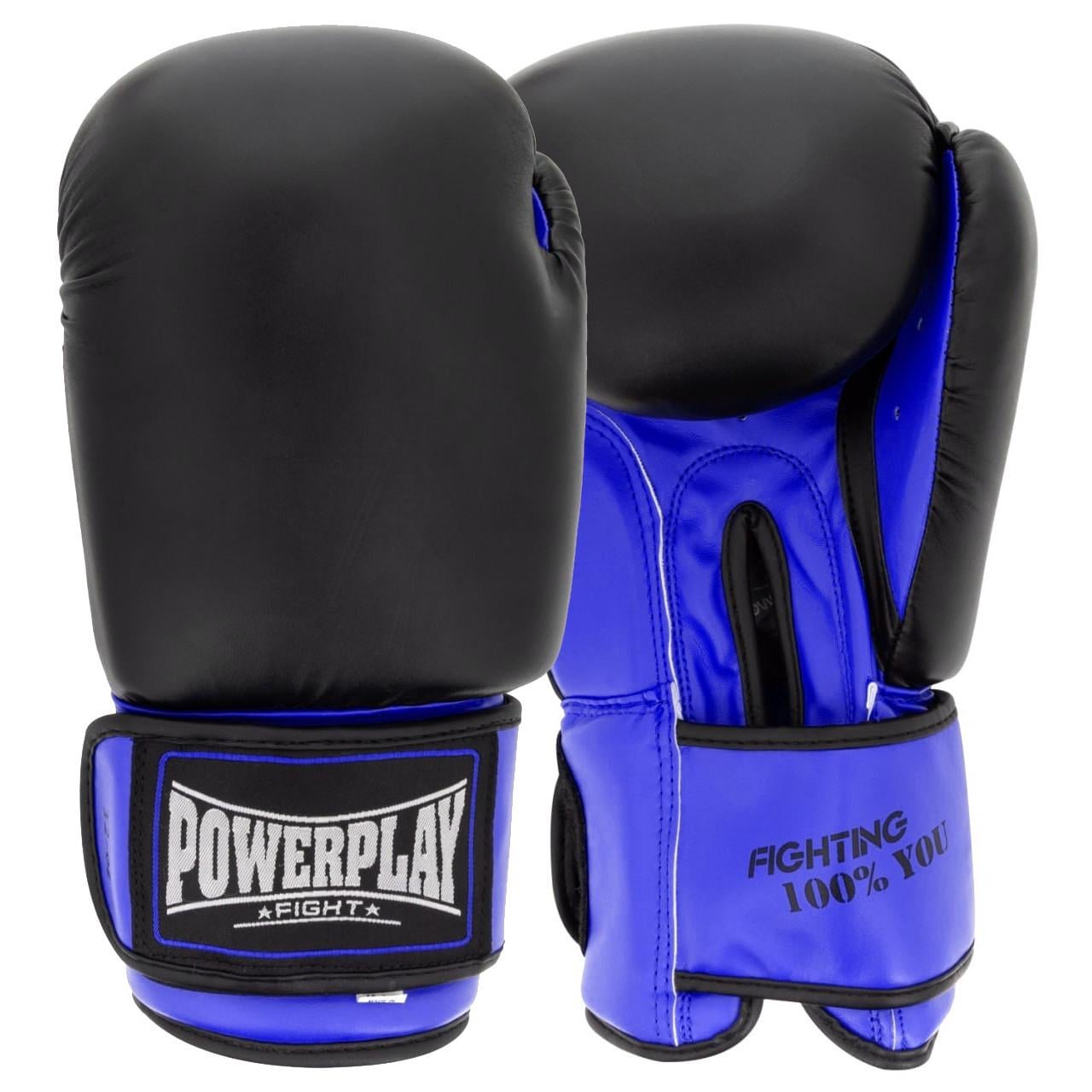Боксерські рукавиці PowerPlay 3004 Classic 12 унцій Чорно-синій (PP 3004 12oz Bl/Navy)
