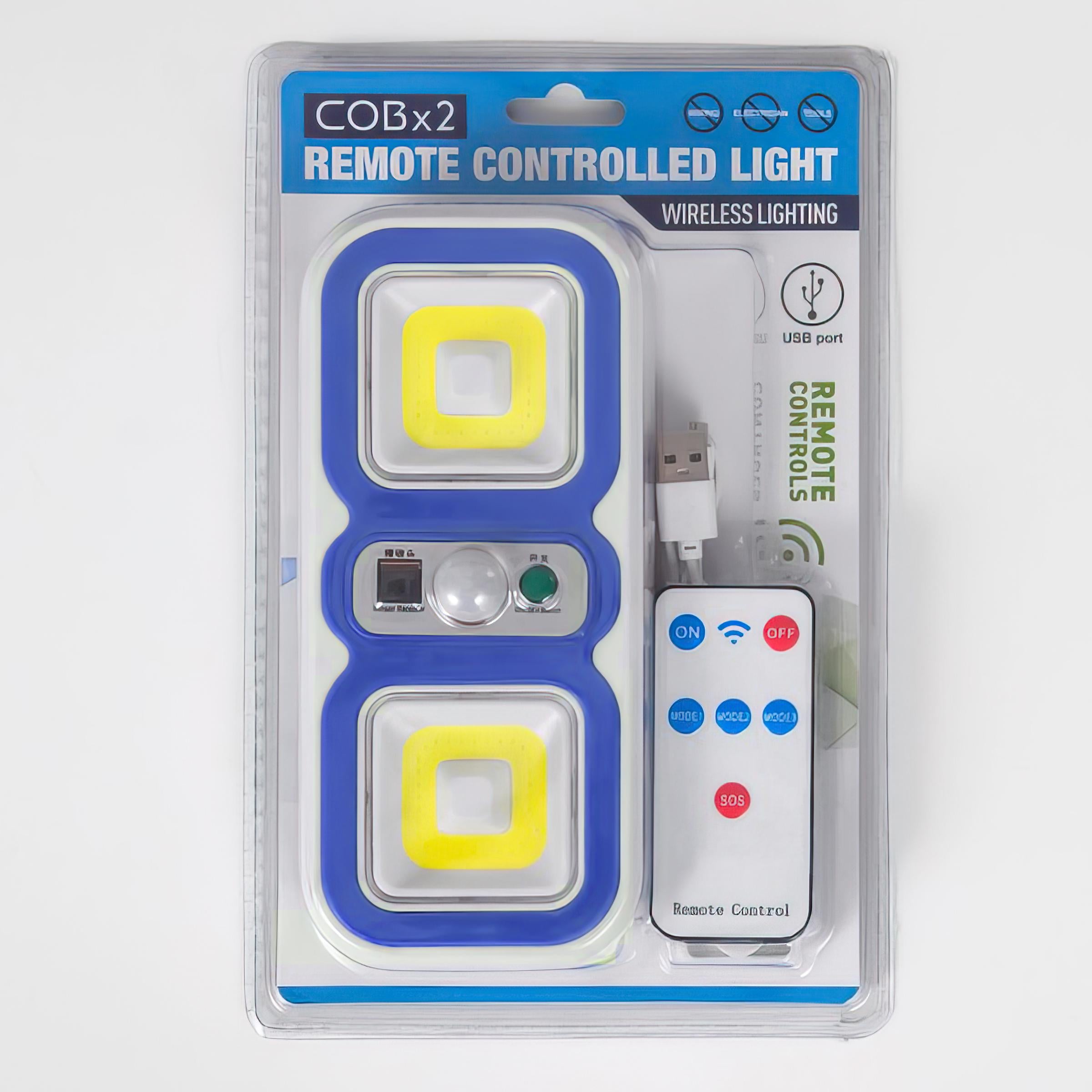 Светильник аккумуляторный Remote Controlled Light COBх2 с пультом ДУ Синий