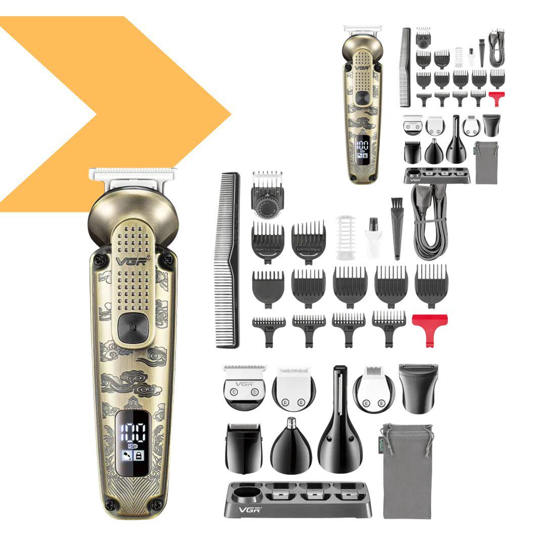 Набор для стрижки VGR V-103 8в1 19 насадок LED display (44963-V-103_743) - фото 2