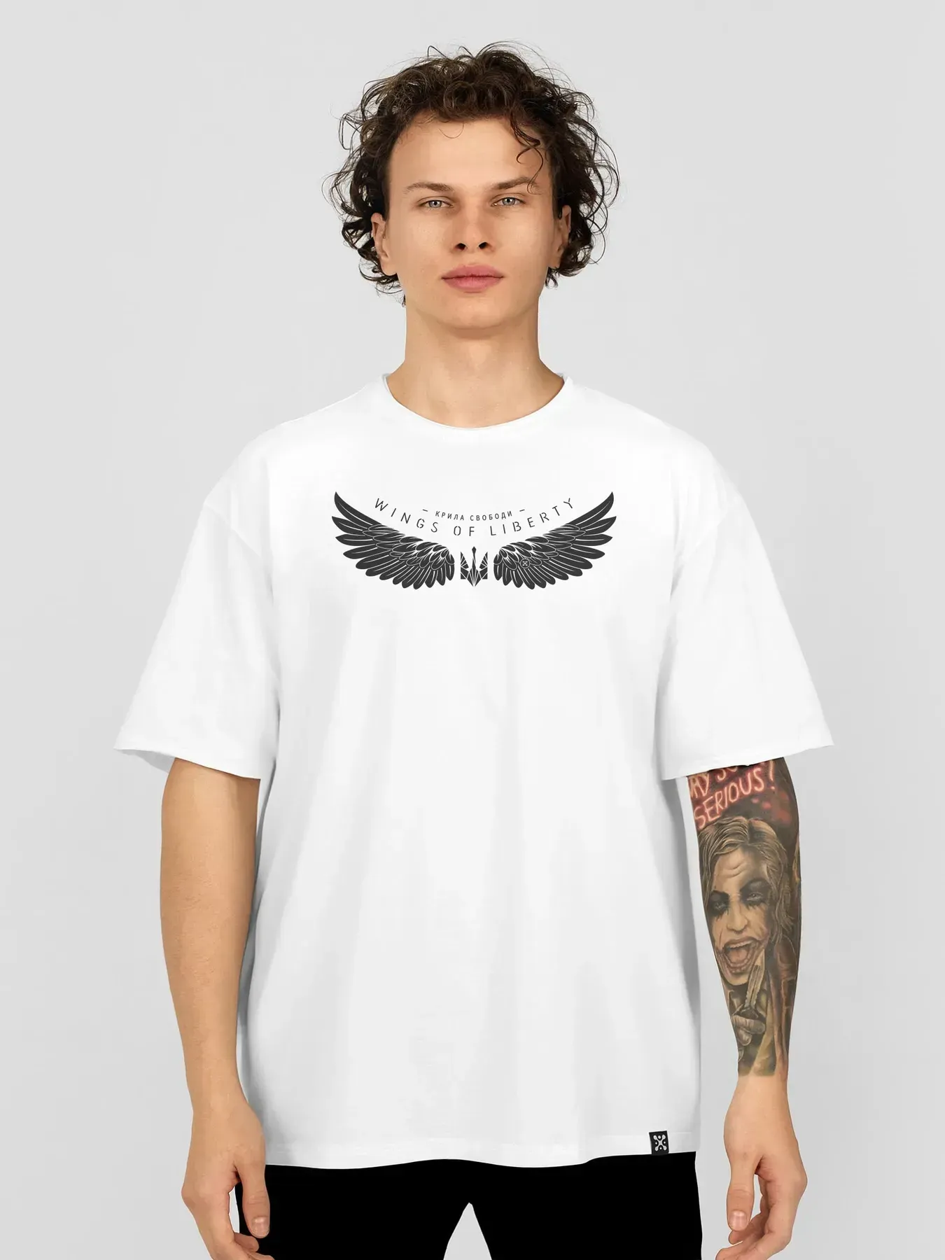 Футболка мужская оверсайз Wings of Liberty XS-S Белый (26846121)