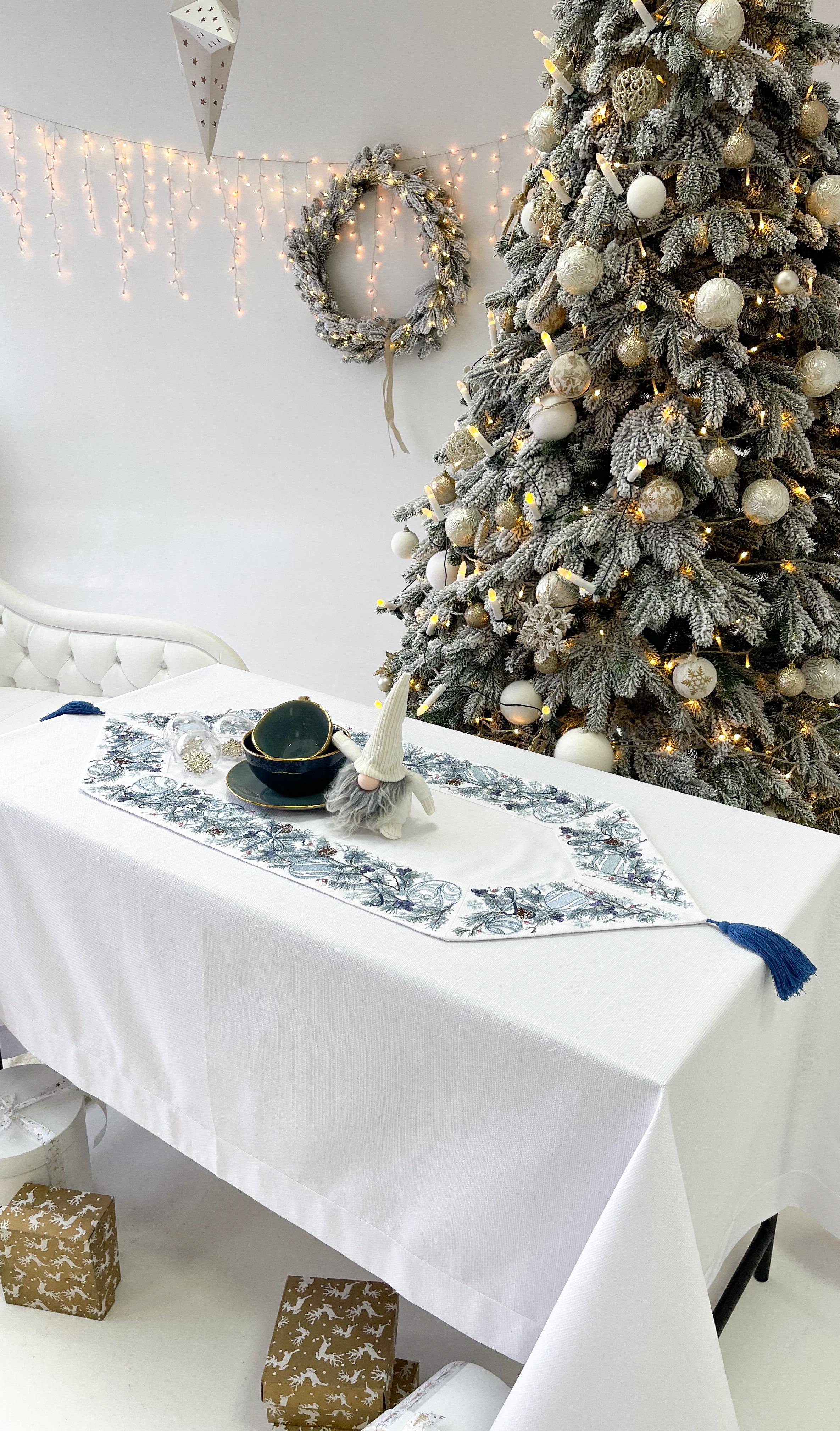 Доріжка на стіл новорічна Едельвіка Зимова краса Білий (379-21/00) - фото 2 Доріжка на стіл новорічна Едельвіка Зимова краса Білий (379-21/00) - фото 2