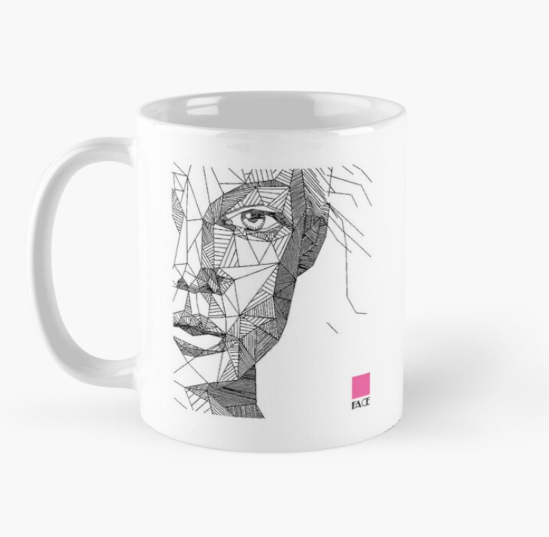 Чашка керамическая с принтом Лицо 330 мл Белый (ПН45Ч)