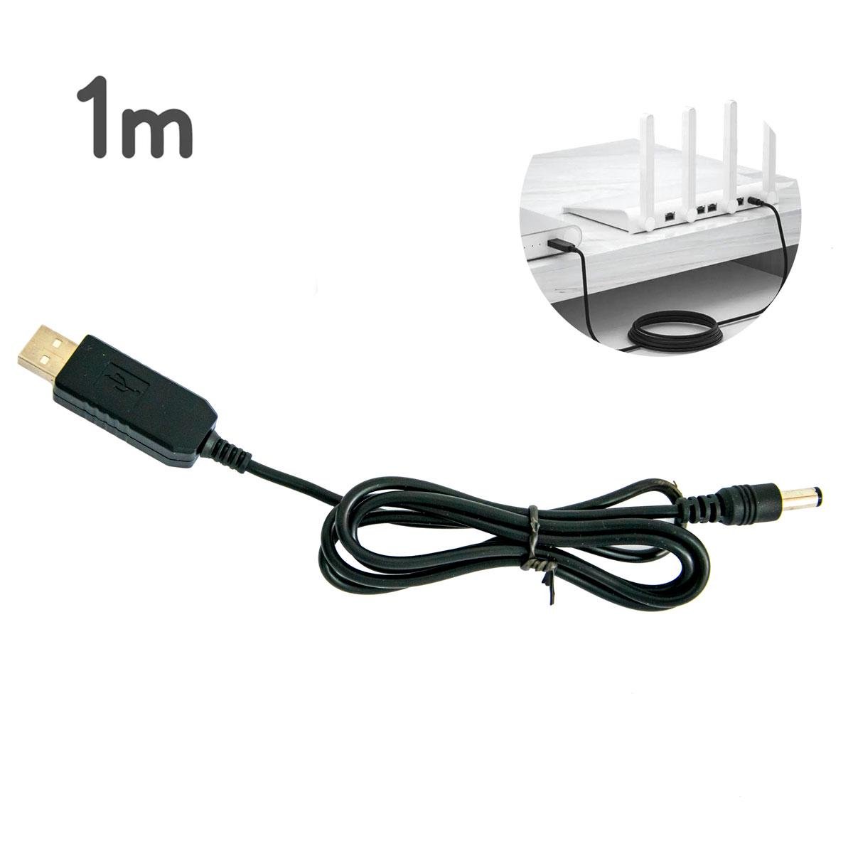 Кабель питания USB to DC 5,5 мм 12 В 1 м (1009876-Black) - фото 5