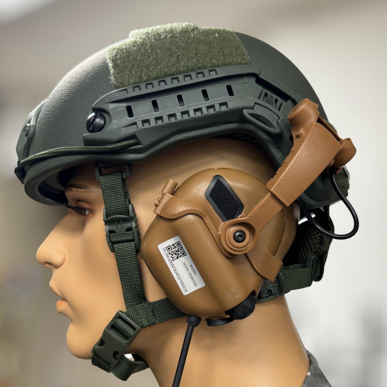 Наушники активные Earmor M32X MOD4 с креплением на шлем и оголовьем Койот (245516) - фото 7