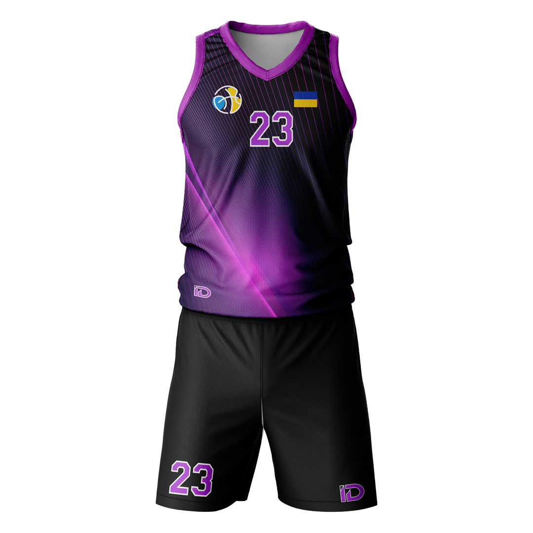 Баскетбольна форма чоловіча IDSport 2XL Фіолетовий/Чорний (1200-2901)