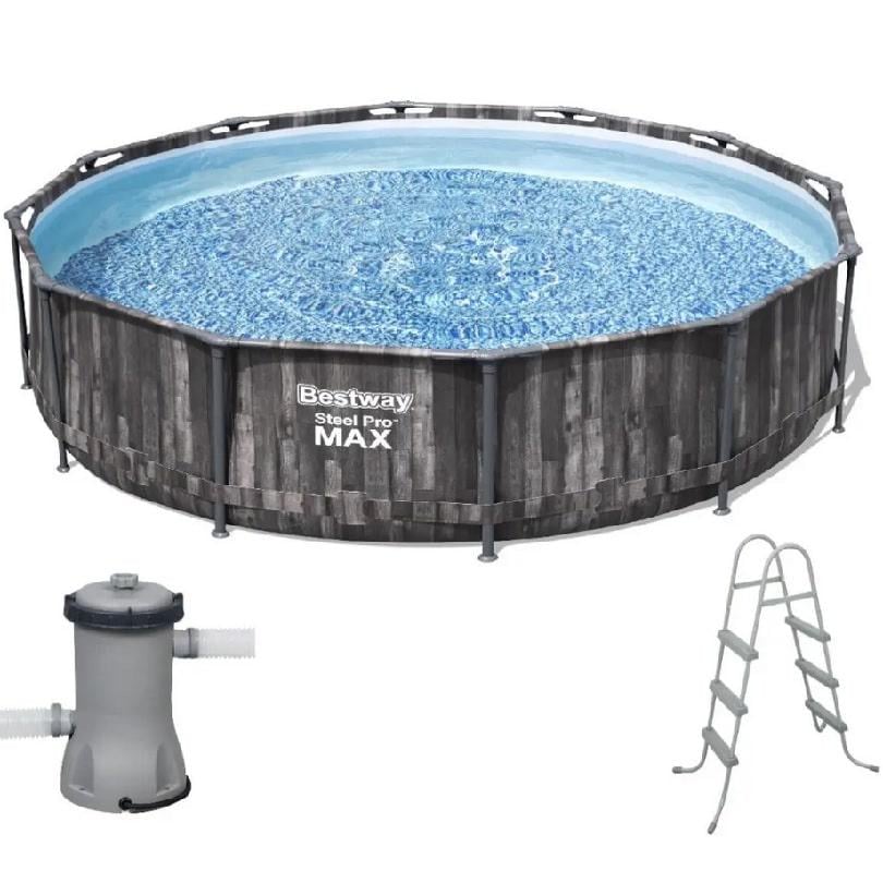 Бассейн каркасный Bestway Wood Style с картриджным фильтром и стремянкой 9150 л 14812 л (LN7-5614X)