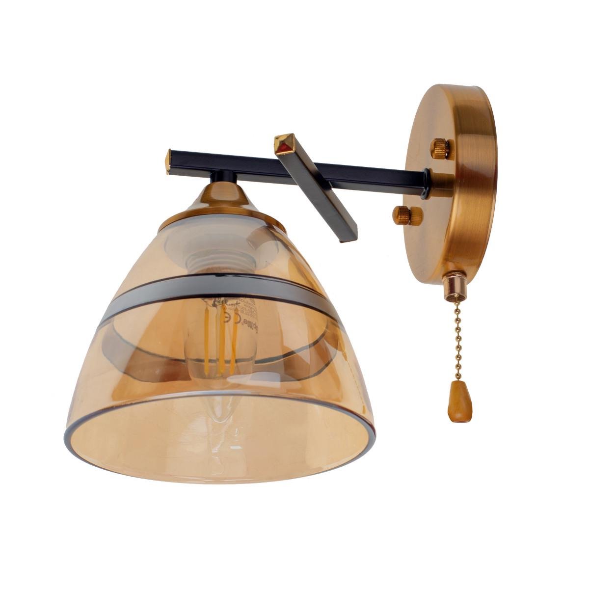 Бра Brille LK-714W/1 E27 BK/GDB с 1 плафоном Золотистый