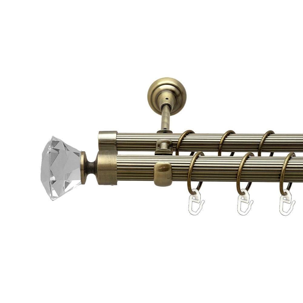 Карниз для штор Orvit Спектралія дворядний рифлений 25/19 мм 240 см Антик (00-00018282)