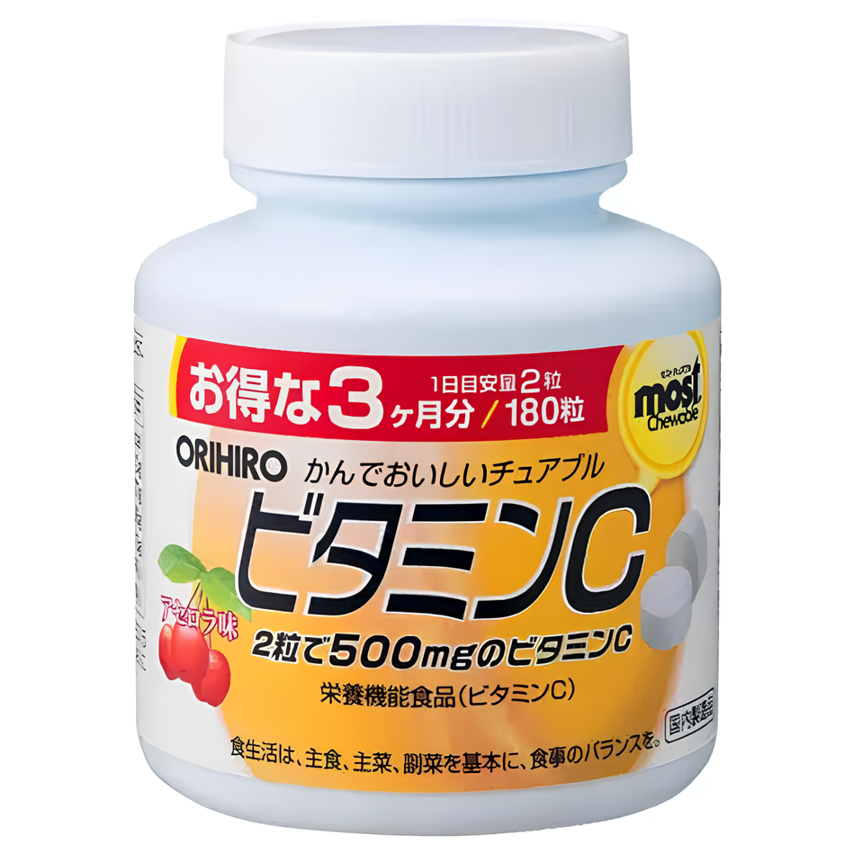 Витамин С в жевательной форме Orihiro MOST Chewable Vitamin C 180 таблеток