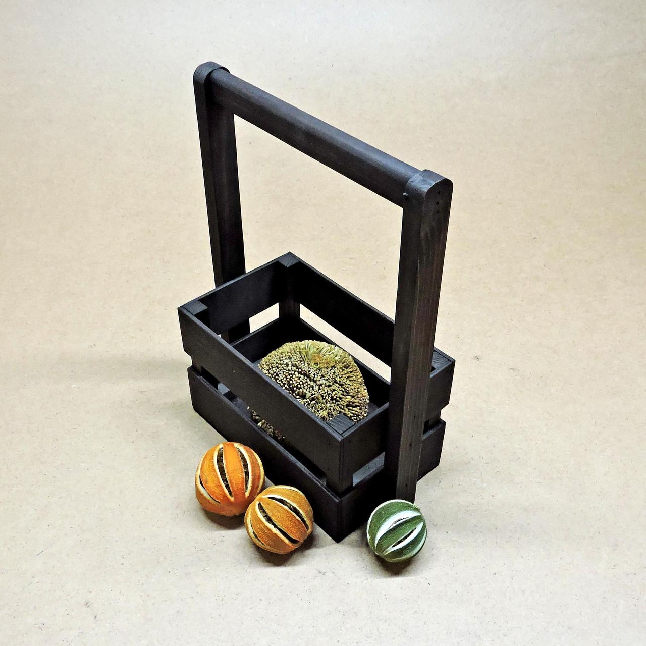 Корзинка подарочная из дерева Тилтон 12х20 см Венге (ПДК-0023112)