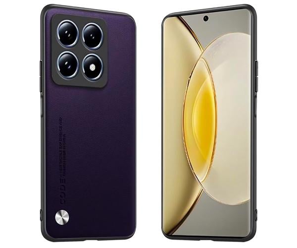 Кожаный чехол - накладка CODE Tactile Experience для Xiaomi 14T Pro Фиолетовый