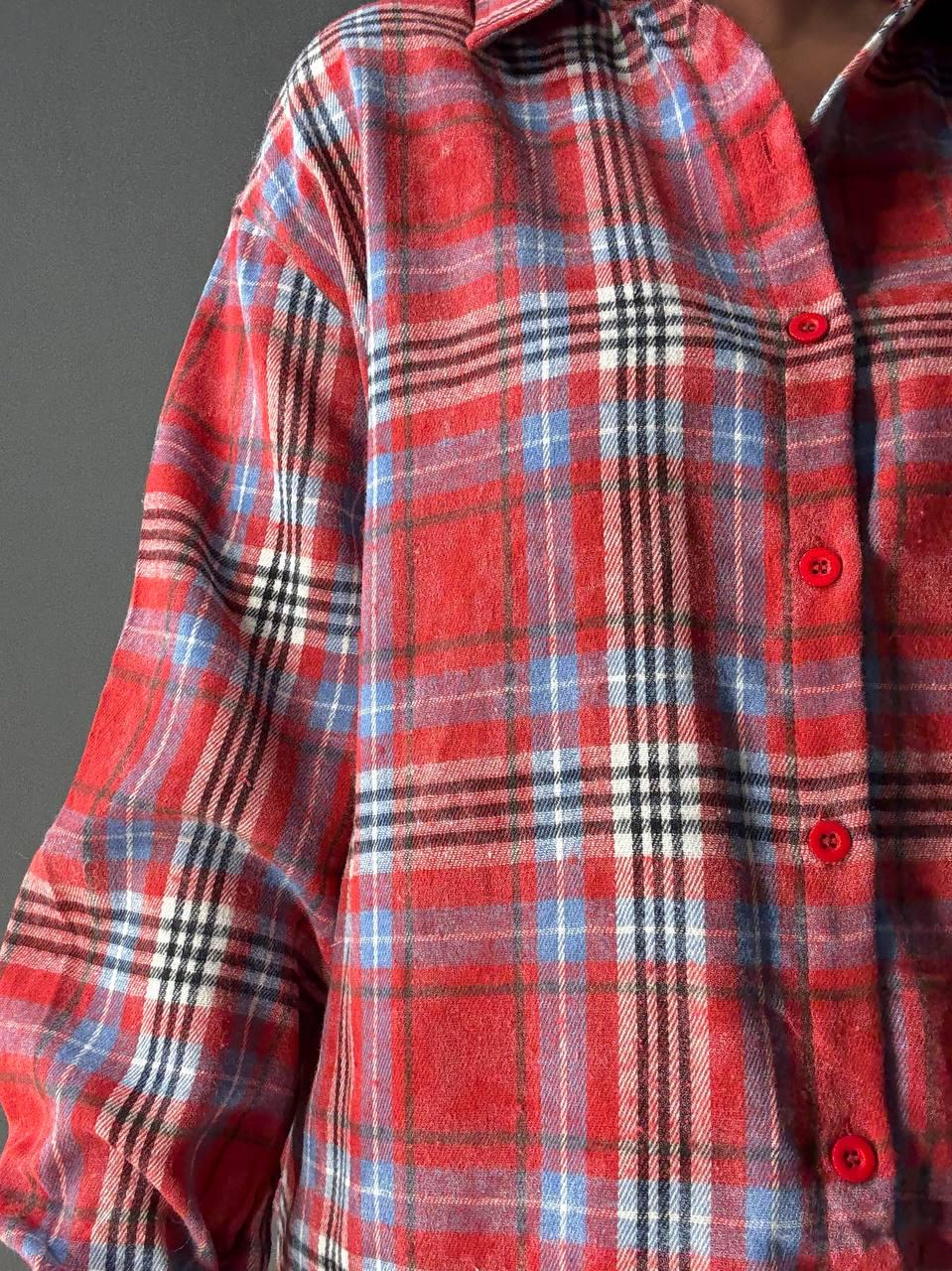 Сорочка жіноча YZY 7765 в клітинку оверсайз широка варена OS Червоний (4917) - фото 8 Сорочка жіноча YZY 7765 в клітинку оверсайз широка варена OS Червоний (4917) - фото 8