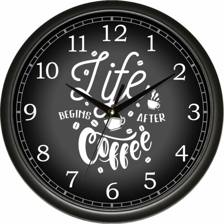 Часы настенные Uta Classic Life Coffee 30x30 см Black (126616)