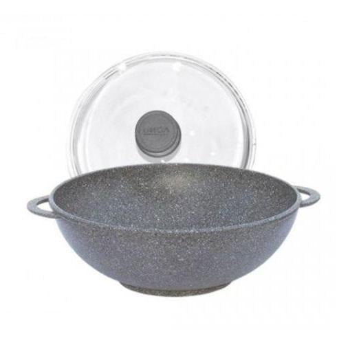 Сковорода WOK с антипригарным покрытием и крышкой Биол Гранит Грей 30 см (30034PC)