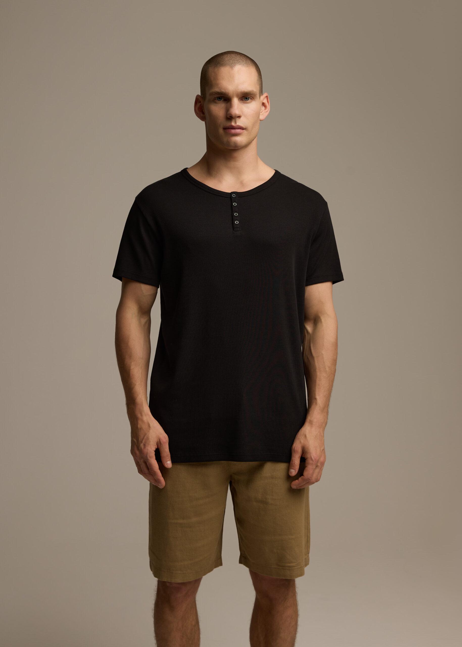 Футболка мужская приталенная Diverse RIB CORE LA 2XL Черный (5905384138217)