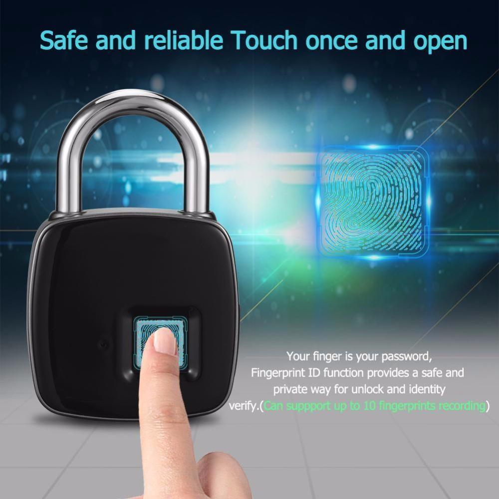 Замок навесной со сканером отпечатка пальца IP 65 и USB зарядкой (0eee9626) - фото 7