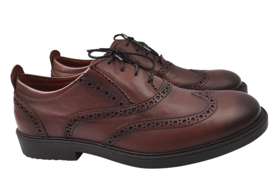 Туфли мужские Vadrus из кожи на низком ходу на шнуровке р. 45 Коричневый (318-21DT)