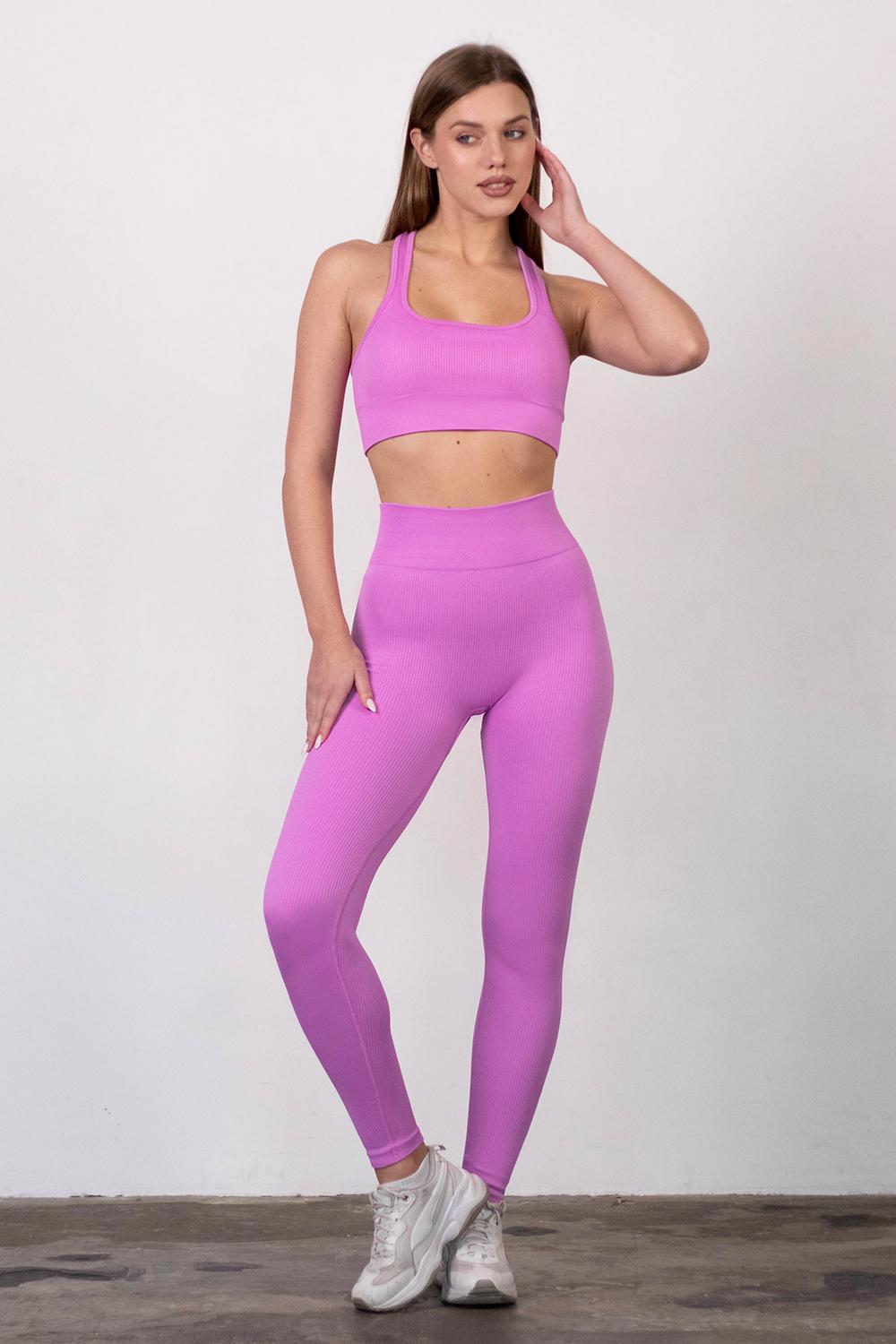 Легінси жіночі Giulia Flexing leggins Urban Chic B03 з компресійною талією S Pink-ultra pink