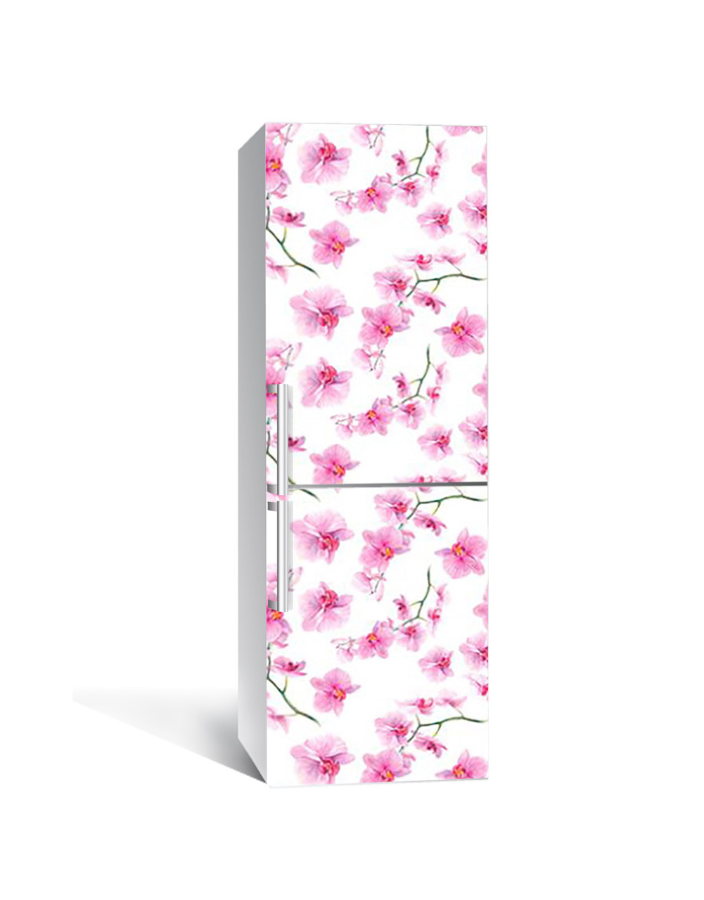 Наклейка 3D на холодильник Zatarga "Светло-лиловые орхидеи" виниловая 650х2000 мм