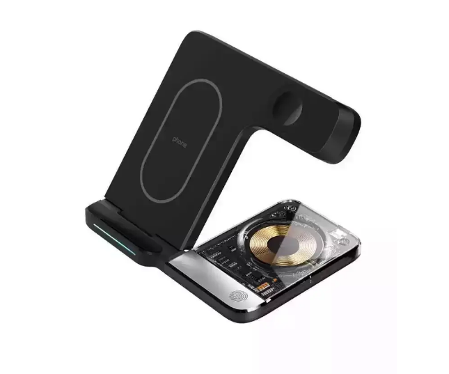 Станция беспроводной зарядки B32 3в1 Сенсорная складная 15 Вт For iPhone 14/13 Pro Max Watch (22130)