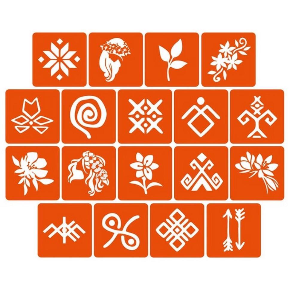 Набір трафаретів для біо-тату Мавка (Mavka_5x5_18_1)