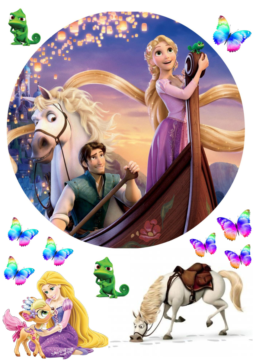 Картинка на торт вафельна Рапунцель 4 (14686)