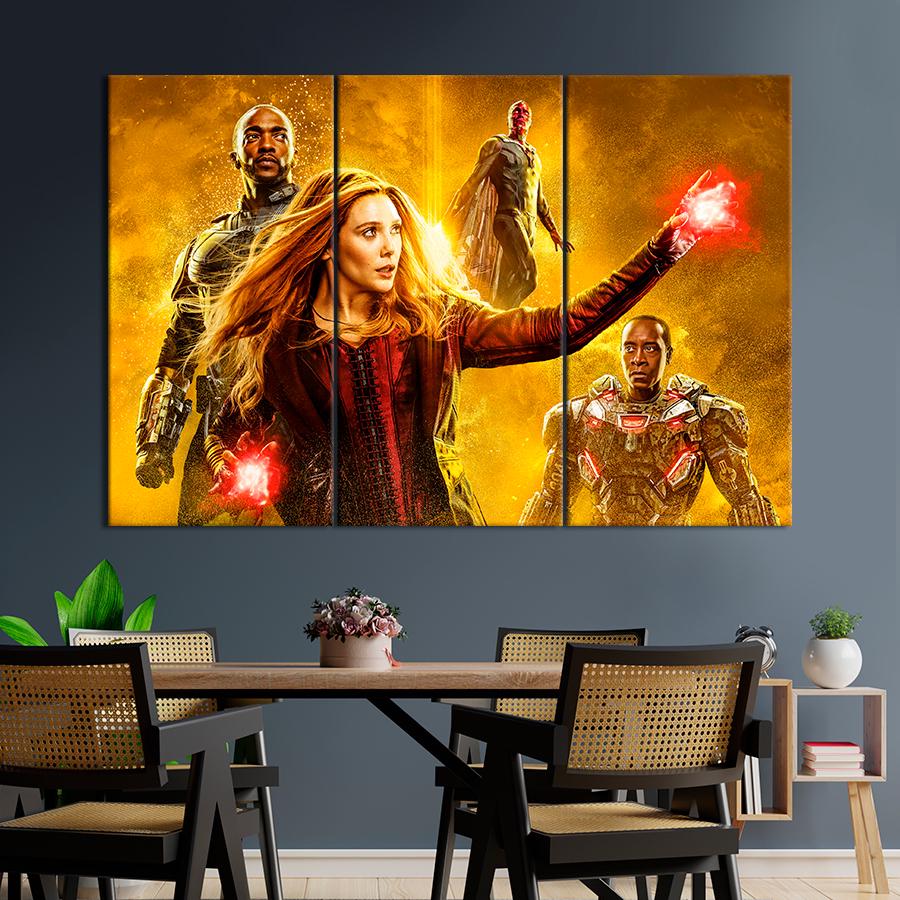 Настенний декор Алая ведьма Воитель Сокол и Вижн 78x48 см (A22-3)