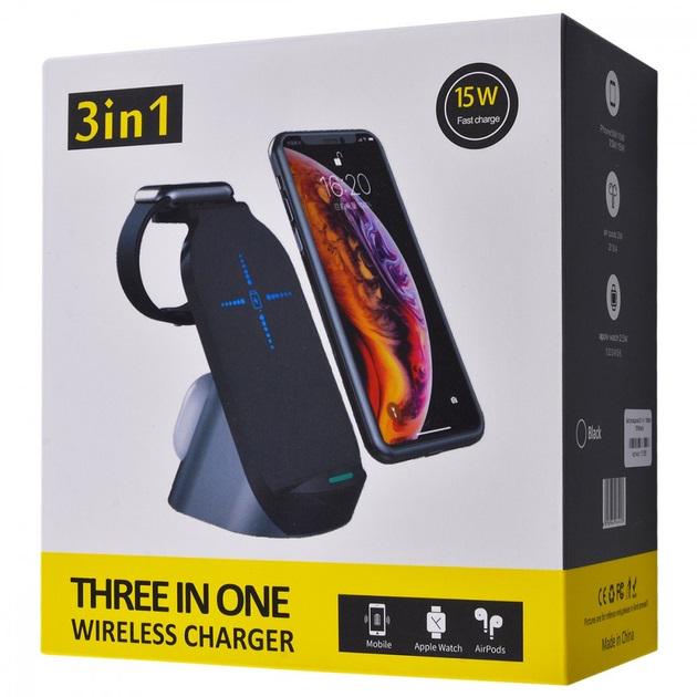 Док-станція Wireless 3в1 для iPhone/Samsung/Apple Watch/AirPods - фото 3