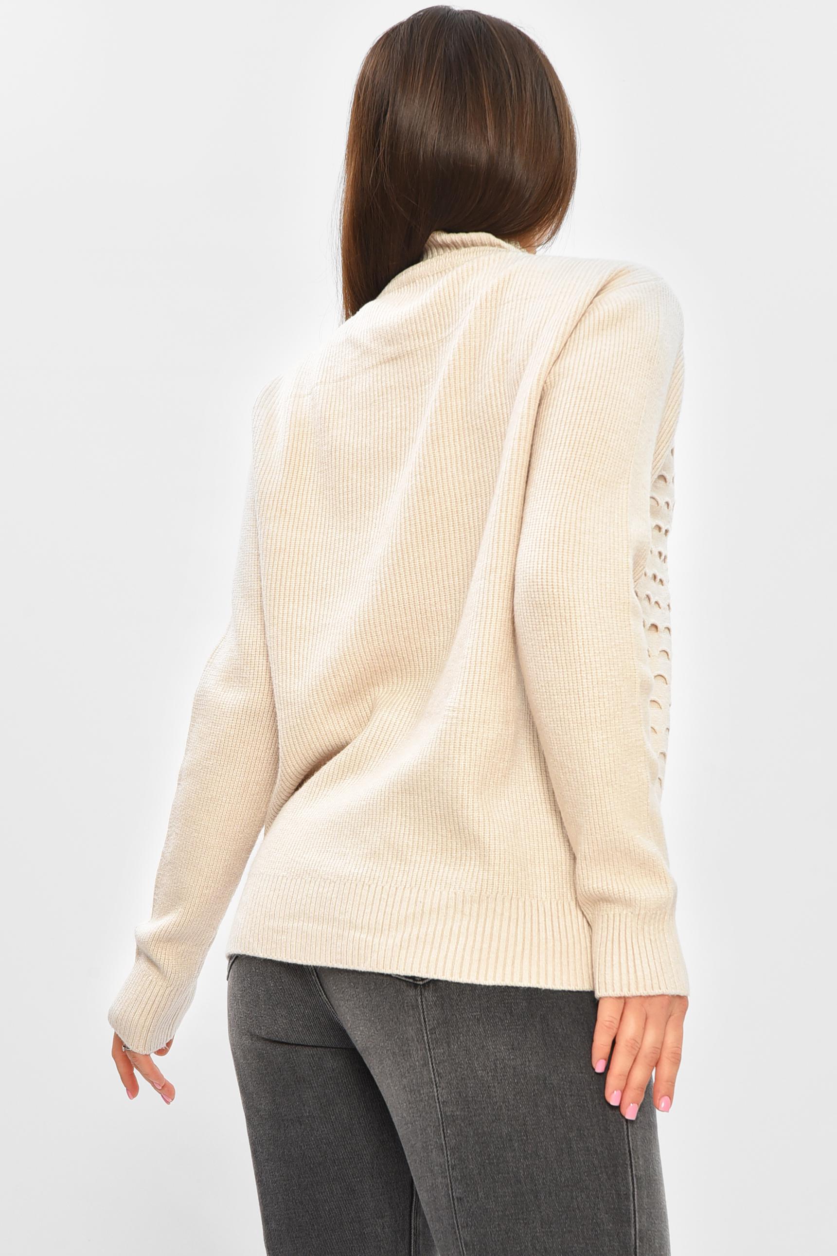 Свитер женский 206587 однотонный XL-2XL Светло-бежевый (206587_!335349_48-50) - фото 3 Свитер женский 206587 однотонный XL-2XL Светло-бежевый (206587_!335349_48-50) - фото 3