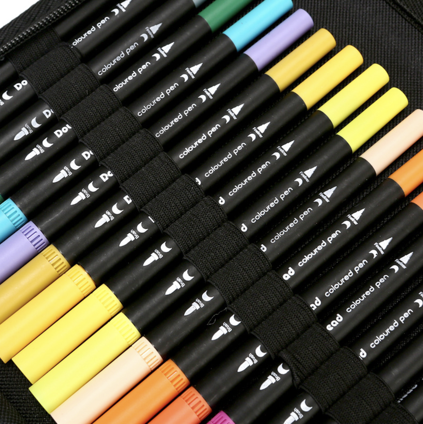 Детский набор акварельных маркеров для рисования 60 шт. двухсторонние в сумке на водной основе (Е500148) - фото 9