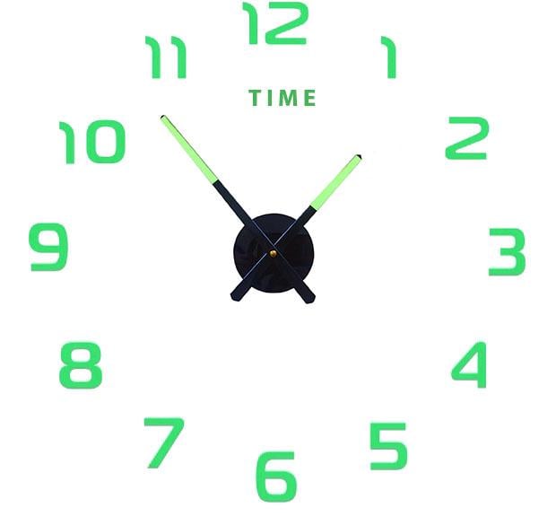 Часы настенные объемные DIY с цифрами люминесцентные до 90 см (6529)