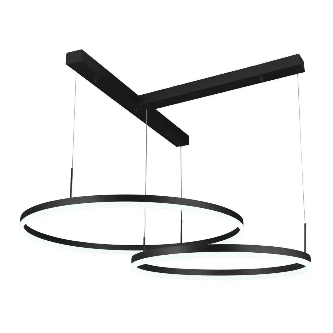 LED-люстра подвесная Valeso Interees с пультом и регулируемой высотой 3000/6400К IP20 98W Черный (V-QQD3033 BK)