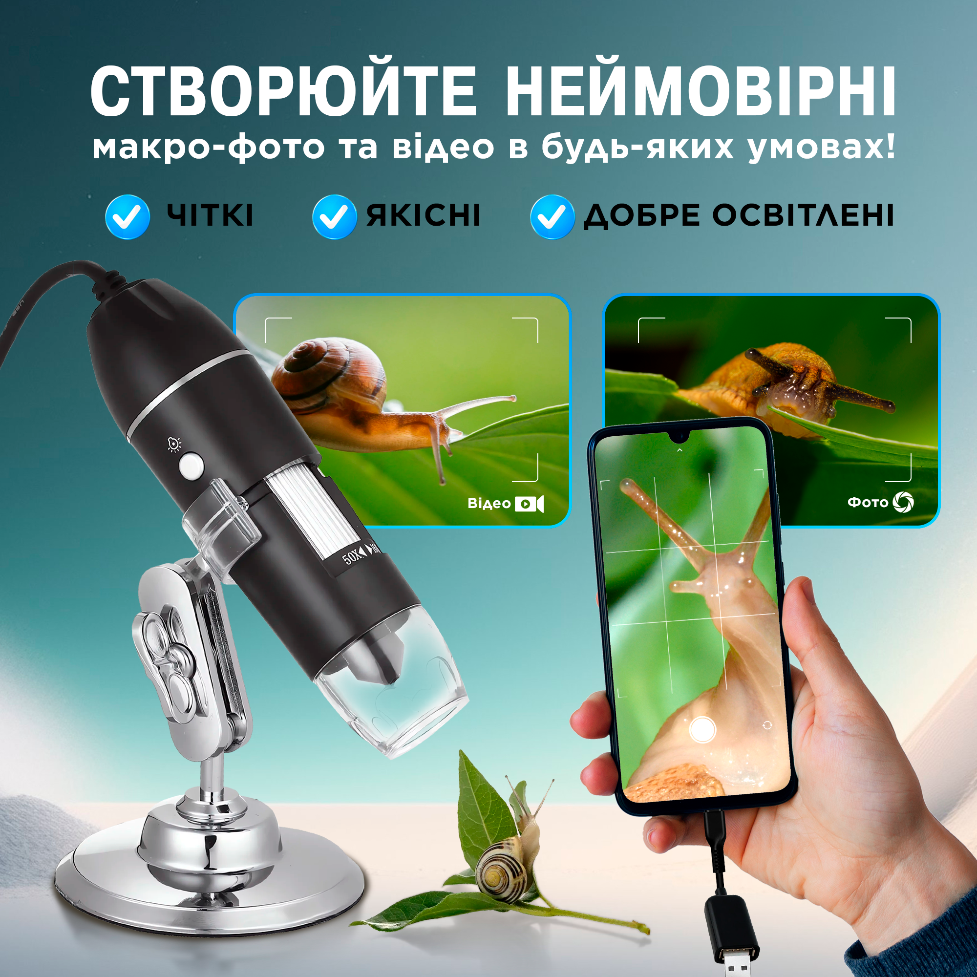 Микроскоп цифровой электронный 1600Х с подсветкой Windows/Android/MacOS - фото 4