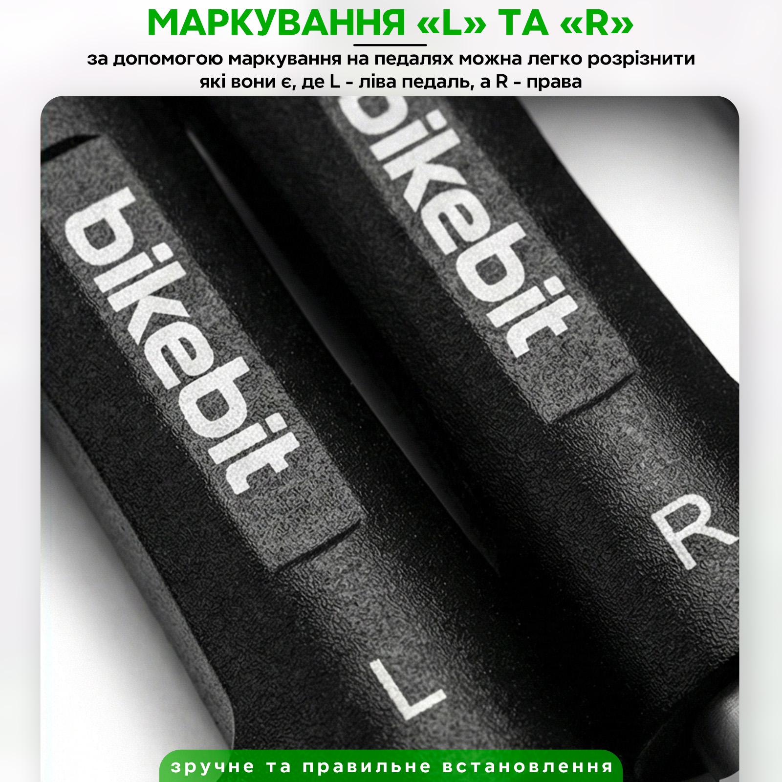 Педали велосипедные BIKEBIT JT18 алюминиевые на промышленном подшипнике ось 9/16" Черный (BB-JT18-4220) - фото 4 Педали велосипедные BIKEBIT JT18 алюминиевые на промышленном подшипнике ось 9/16" Черный (BB-JT18-4220) - фото 4