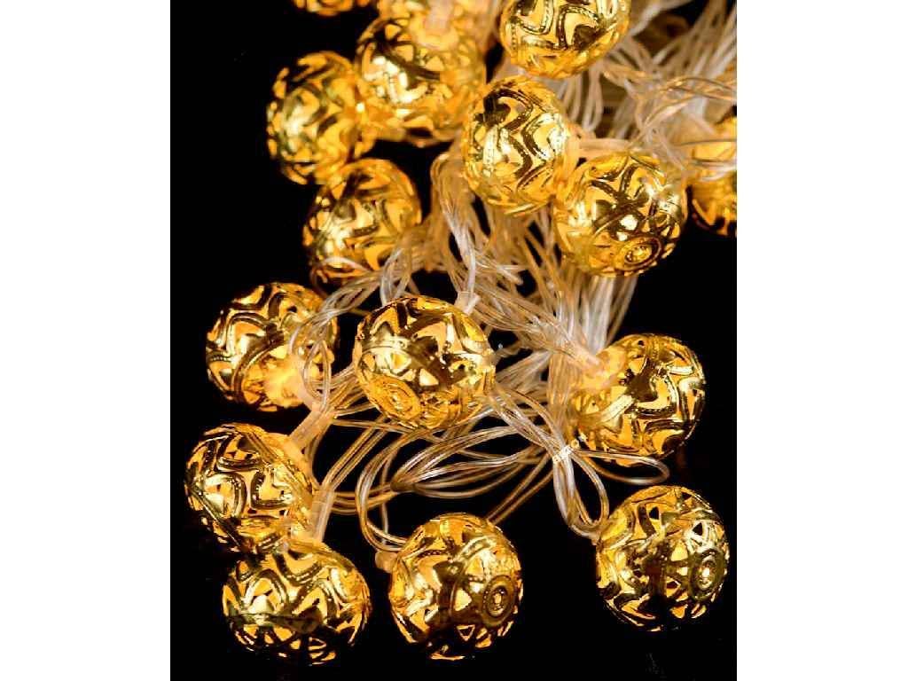 Гірлянда Фігурки 20LED Кулька НОВОРІЧНА 5 м з перехідником Теплий білий (1662-07)