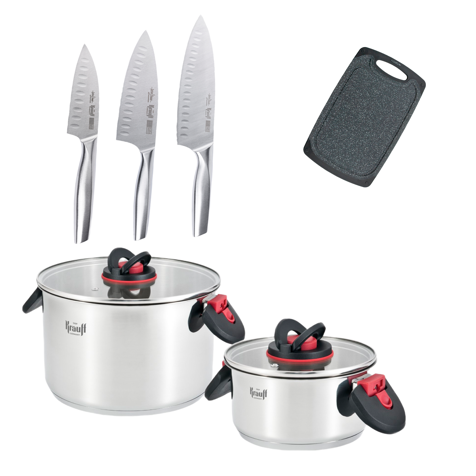 Набор кастрюль Krauff Prime Chef 2 шт. с кухонной доской (55-333-578)