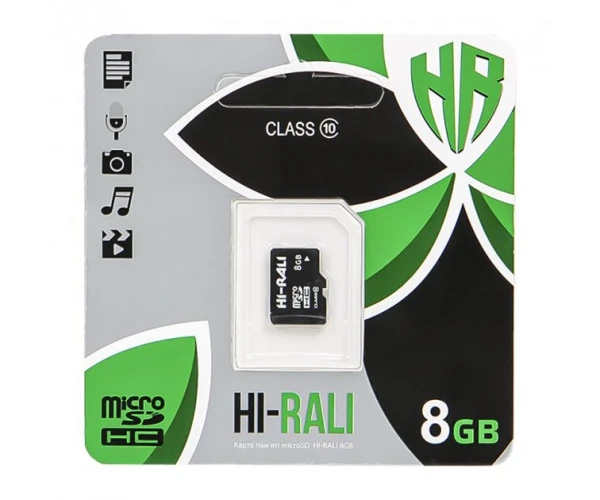 Карта памяти Hi-Rali MicroSDXC Class 10 8 GB Black