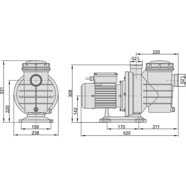 Насос для басейну AquaViva LX SWIM075M 16 м³/год 0,9 кВт 230 В (6029) - фото 2