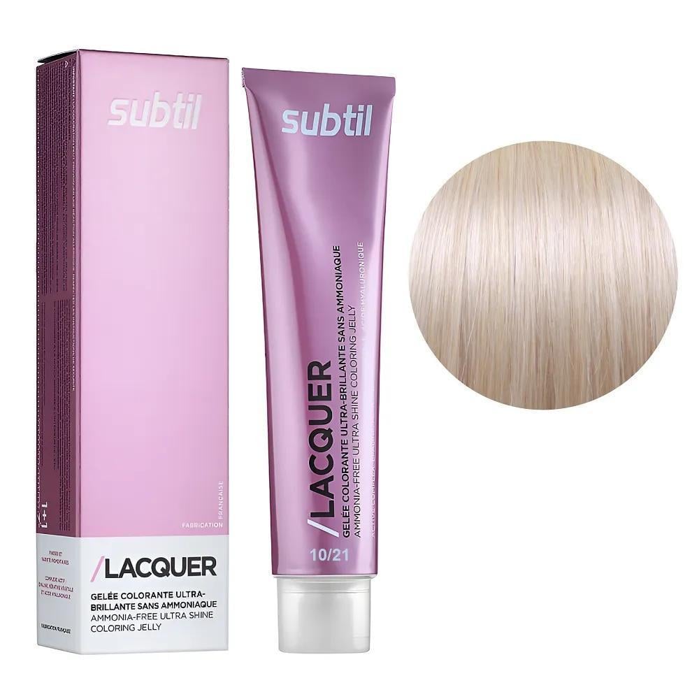 Краска гелевая безаммиачная для волос Subtil Lacquer 10.21 Экстрасветлый блондин ирисово-пепельный 60 мл
