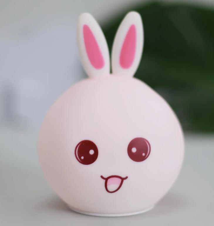 Світильник дитячий Rabbit Silicone Lamp LY-271 RGB бездротовий сенсорний 1200мА/год Рожевий