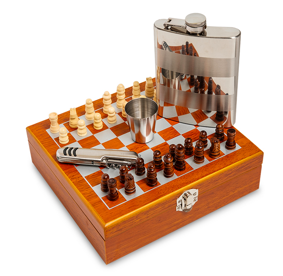 Фляга со стопками Шахматы GT-02